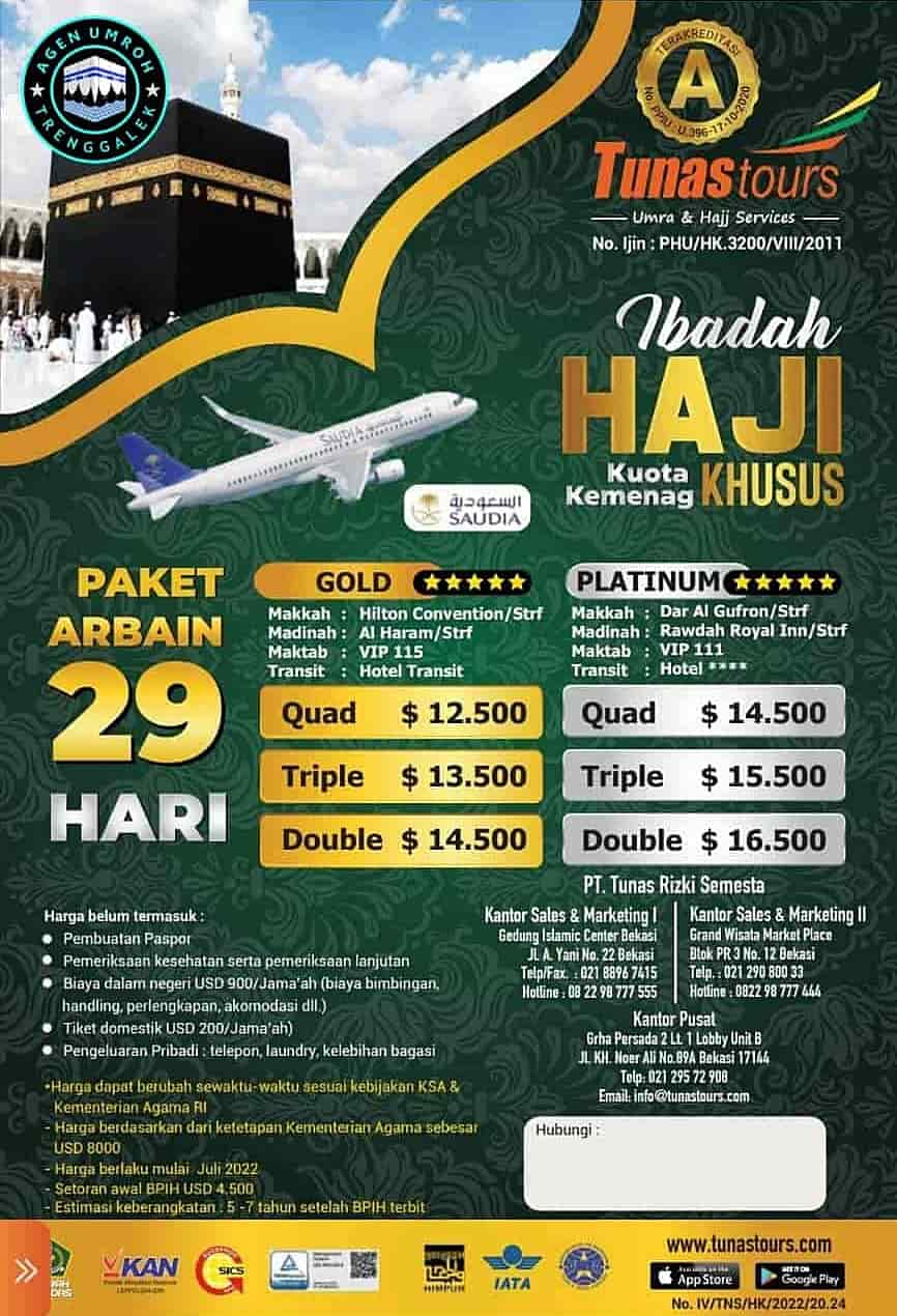 paket haji regular 29 hari